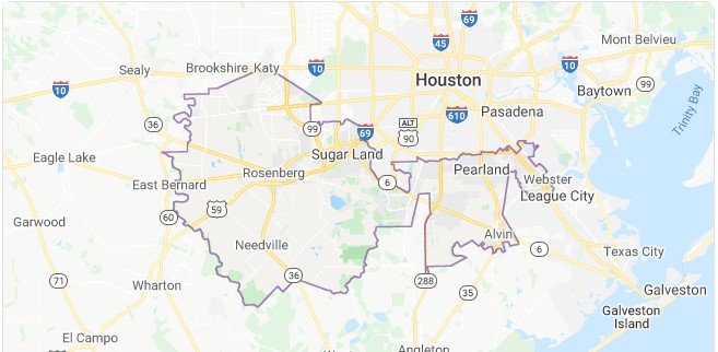 Congressional District 22 covers a large part of Greater Houston and beyond withmost of Fort Bend County - including the Cinco Ranch portion of the Katy area. It also encompasses Pearland and League City.